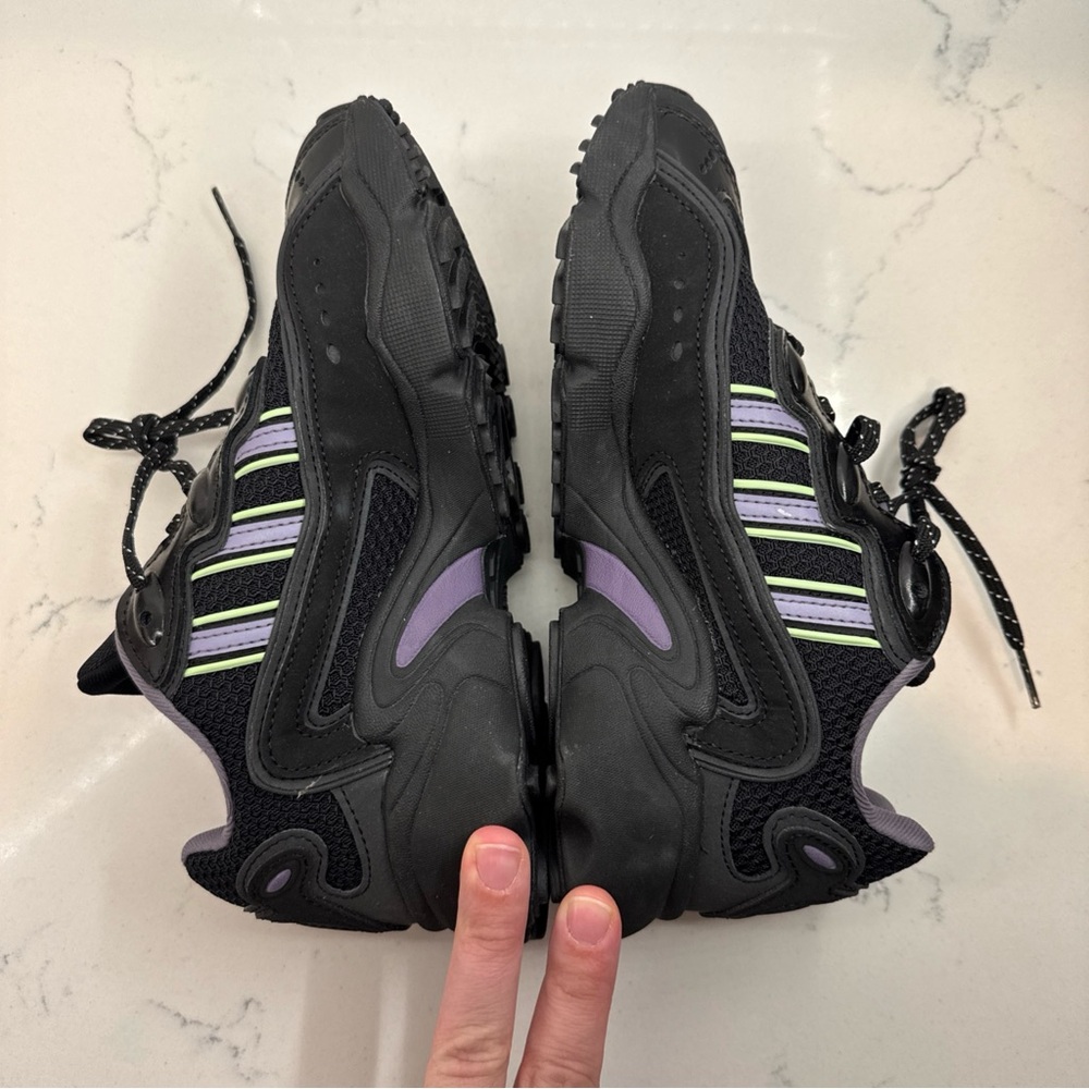 adidas Black Athletic Sneakers with Purple and Lime Accents - Picture 8 of 11
